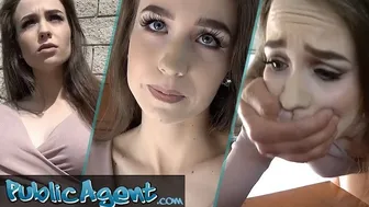 Hot Russian brunette cheats on her boyfriend with a bigger cock in public