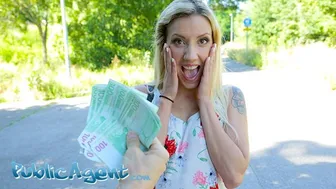 Blonde pornstar Sophia Grace gets fucked by a big dick in a public tunnel