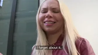 Russian blonde Diana Dali enjoys strangers huge cock outdoors