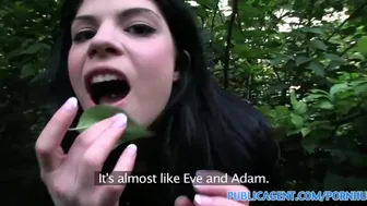 British underwear model gets fucked in the bushes in Prague