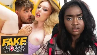PAWG and ebony babe share a big cock for hardcore sneaky sex fun