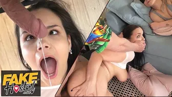 Sneaky fuck with big busty babe while her best friend lays next to them