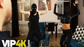 Busty thief Monika Fox gets fucked hard while her boyfriend watches