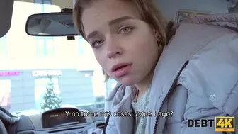 Young bartender gets rough sex for money with Calibri Angel