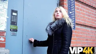 Blonde Russian teen fucks debt collector for money in rough POV sex