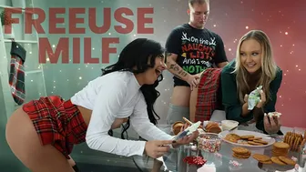 Young Siblings Unleash Holiday Lust on Eager Cougar in Explicit Threesome