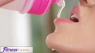 Blonde Russian MILF sucks and fucks gym trainer with her big ass