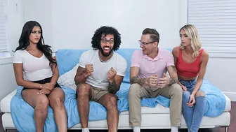 Marvelous Teen Girlfriends Swap Nerdy Stepbros & Swallow Cum