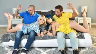 Kate Bloom & Jewelz Blu Roughly Spanked and Pounded by Stepdads