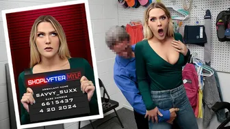 Blonde MILF Thief Stripped Naked in Backroom for Intense Body Search