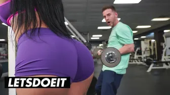 Busty Latinas Endure Sweaty Anal Gym Session with Massive Cocks