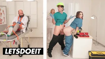 Naughty Nurse Eden Ivy and Athena Fleurs Get Anal Threesome at Work